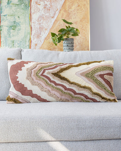 Jasper Organic Cotton Abstract Lumbar Pillow