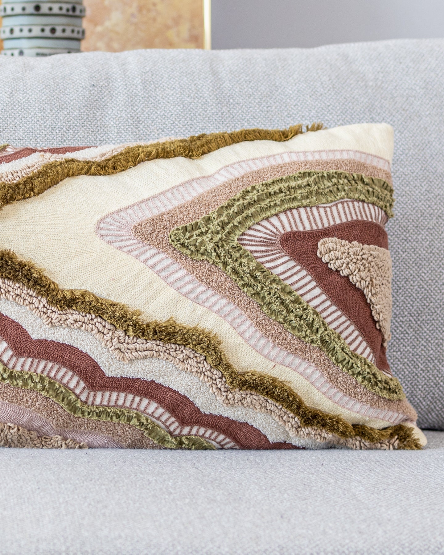 Jasper Organic Cotton Abstract Lumbar Pillow