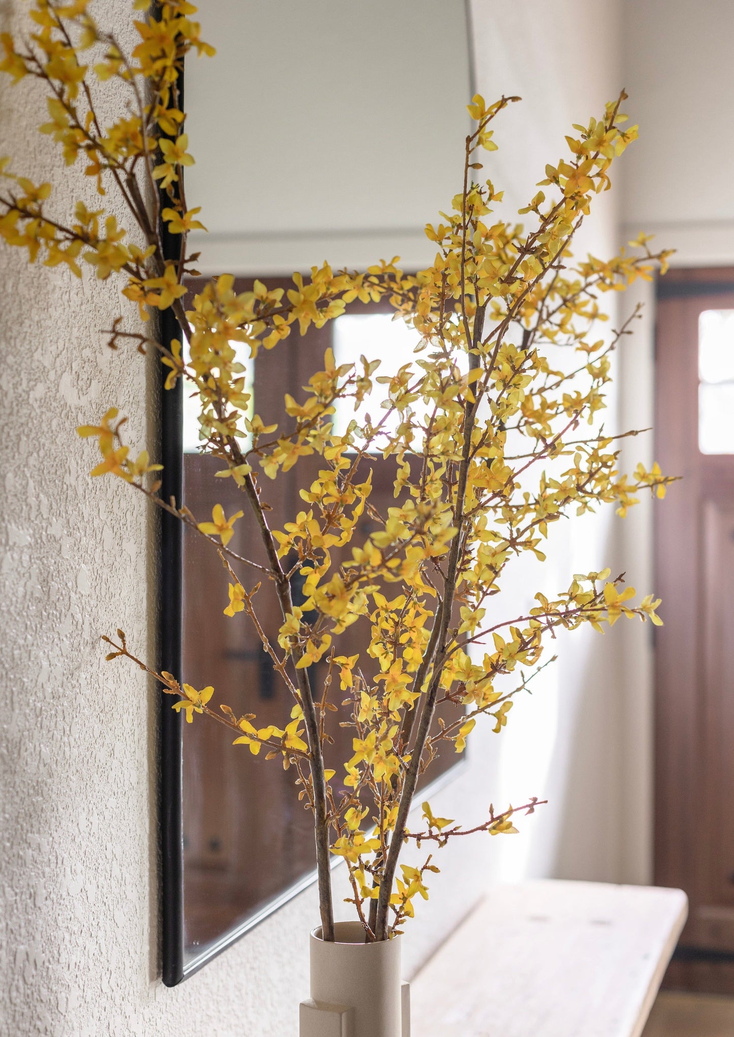 Yellow Faux Spring Forsythia Branch - 50"