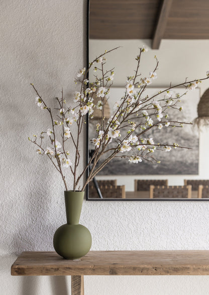 Faux Quince Blossom Branch in Cream - 54"