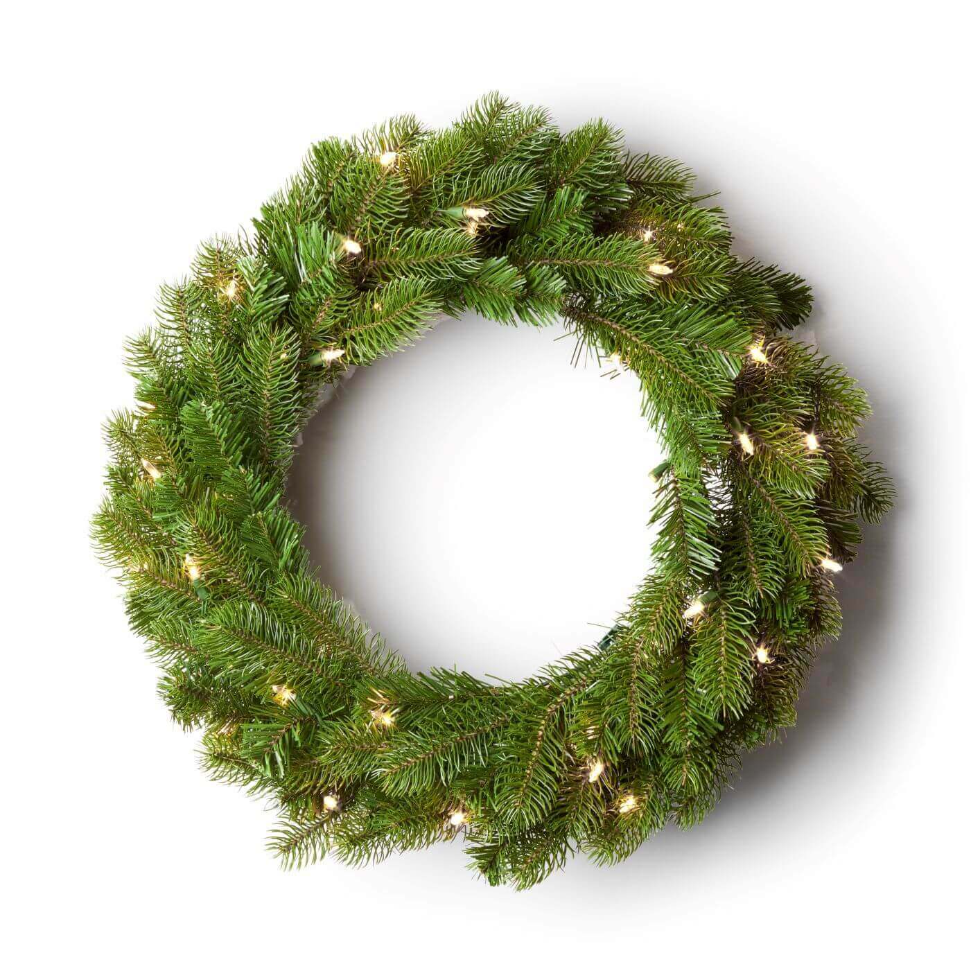 24" King Douglas Fir Wreath with Warm White LED Lights (Battery Operated)