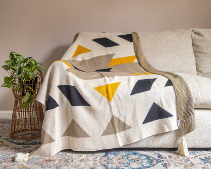 Knox Organic Cotton Bohemian Knit Throw Blanket