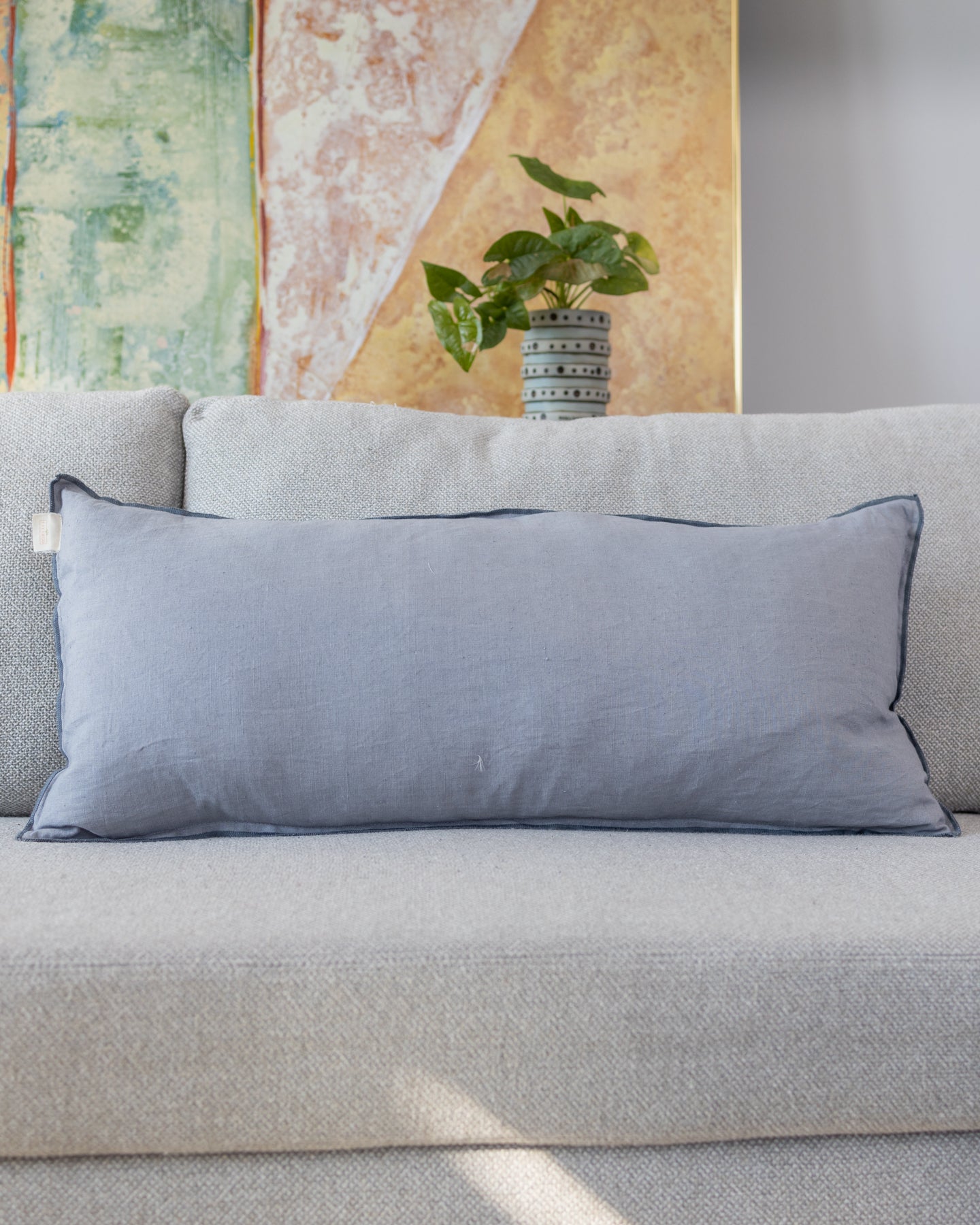 Labyrinth Organic Linen Lumbar Pillow