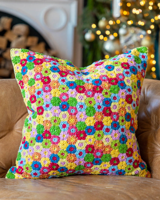 Lane Organic Cotton Abstract Crochet Throw Pillow