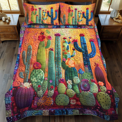 Juego de cama acolchado de 3 piezas Flora Cactus NCU0PD058