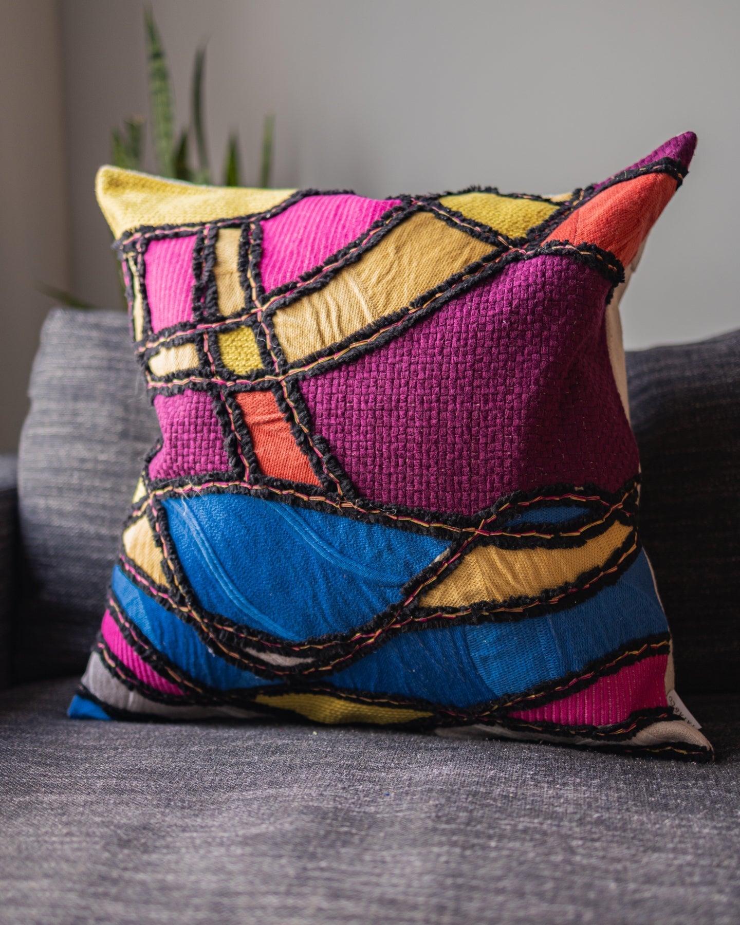 Luster Organic Cotton Abstract Throw Pillow