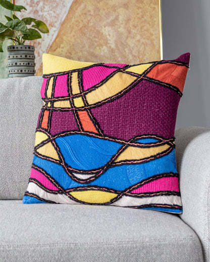 Luster Organic Cotton Abstract Throw Pillow