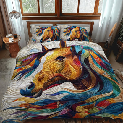 Equine Art 3-Piece Quilted Bedding Set NCU0PD167