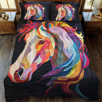 Juego de cama acolchado de 3 piezas Horse Lover's Dream NCU0PD168