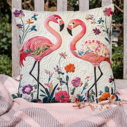 Tropical Escape Flamingo Quilted Pillow Case NCU0PD570