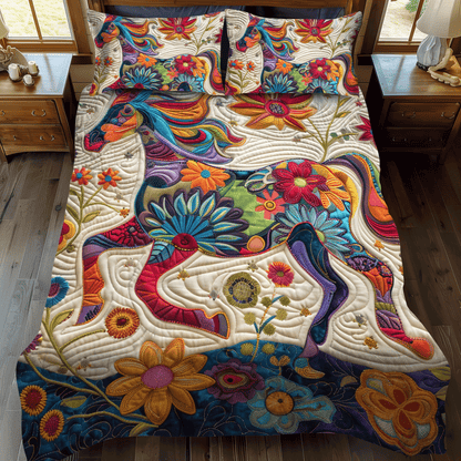 Artistic Horse 3-Piece Quilted Bedding Set NCU0PD329