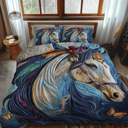 Majestic Horse 3-Piece Quilted Bedding Set NCU0PD342