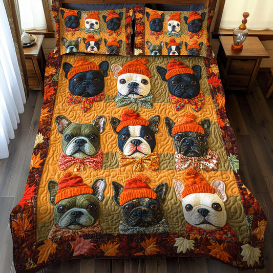 Charming French Bulldog 3-Piece Quilted Bedding Set NCU0PD381