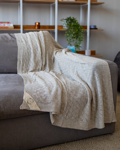 Margarida Organic Cotton and Linen Knit Throw Blanket