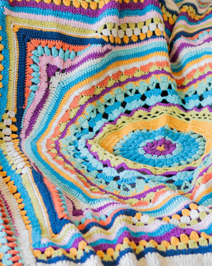 Meadow Organic Cotton Mandala Crochet Throw Blanket