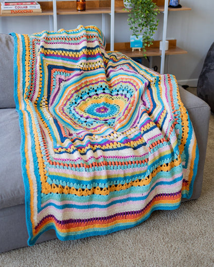 Meadow Organic Cotton Mandala Crochet Throw Blanket