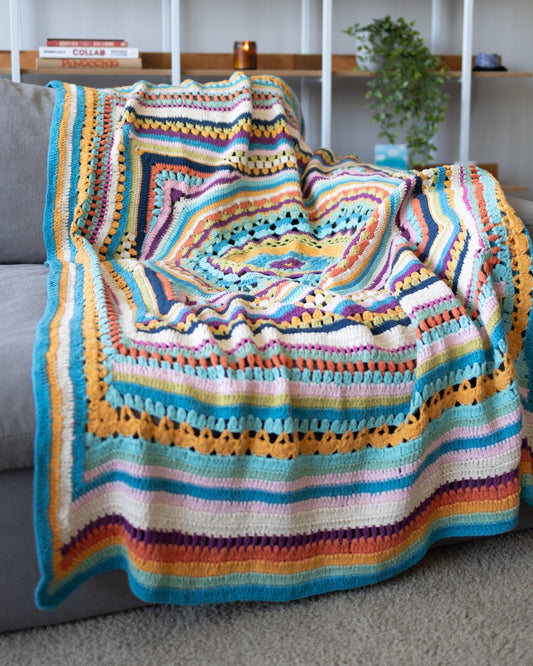 Meadow Organic Cotton Mandala Crochet Throw Blanket