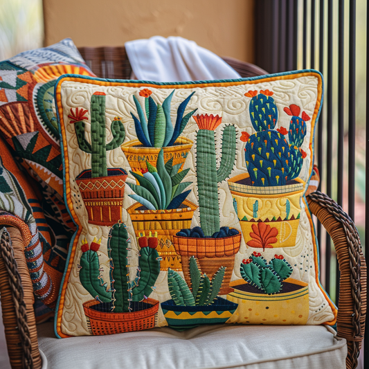 Desert Dreamscape Cactus Quilted Pillow Case NCU0PD067