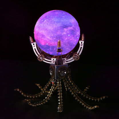 1061PCS Metal Model Kits Steampunk Octopus Jupiter Moon Night Light