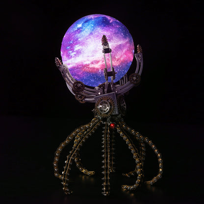 1061PCS Metal Model Kits Steampunk Octopus Jupiter Moon Night Light