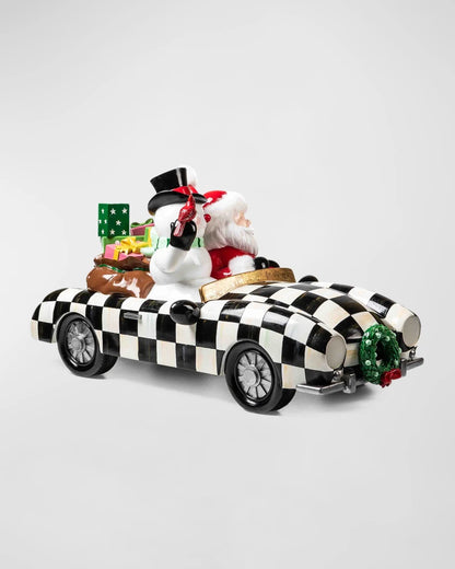 Granny Kitsch Special Delivery Santa in Car Trophy Christmas Figurine