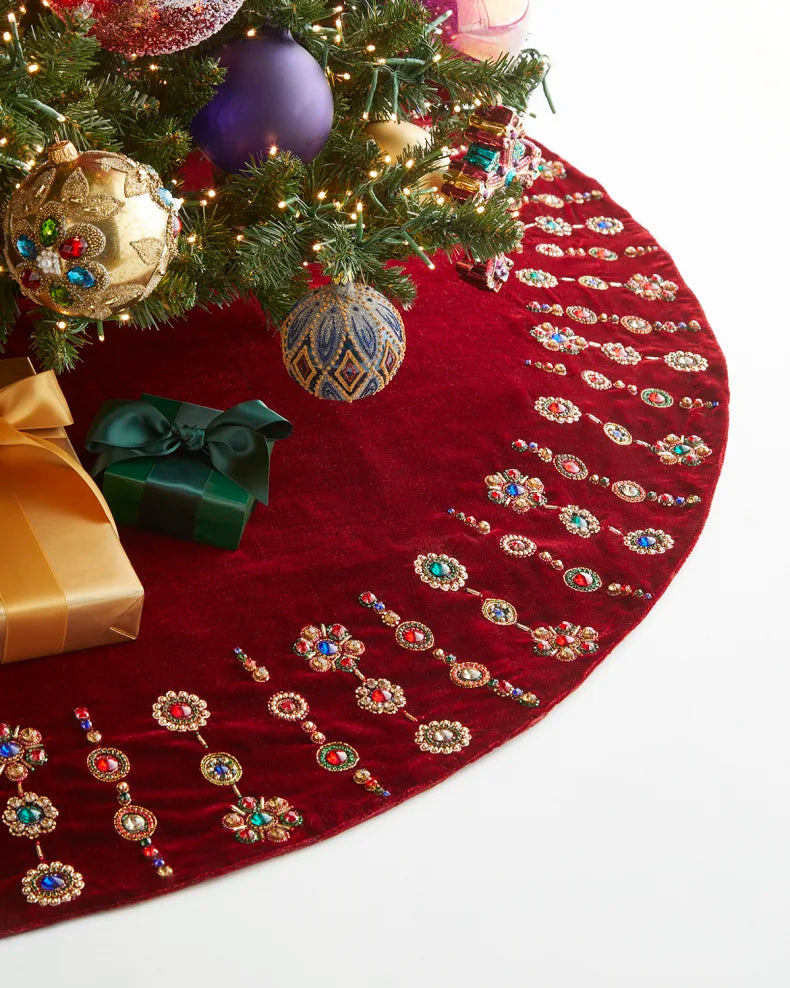 Spiritual Christmas Velvet Tree Skirt