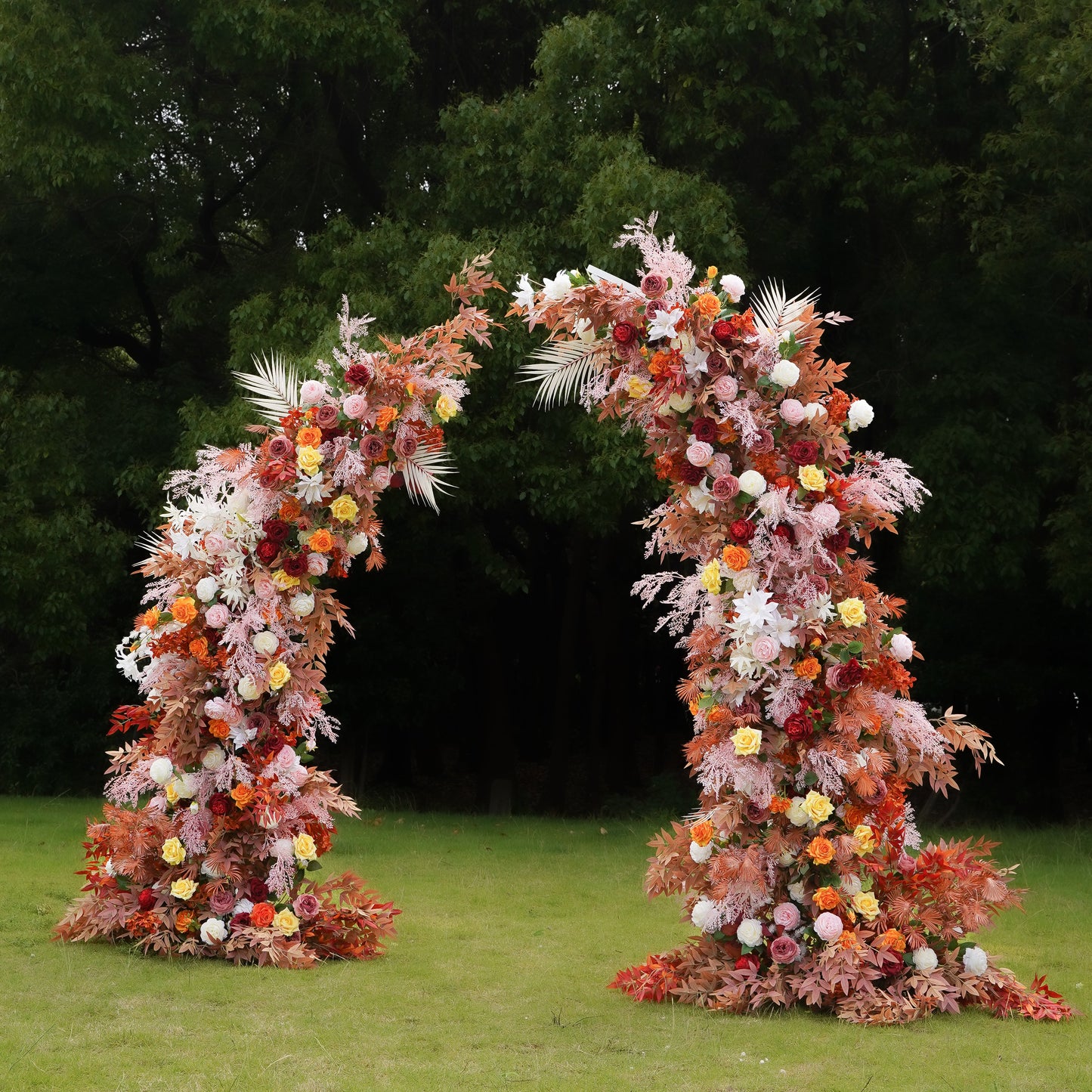 Orange:2023 New Wedding Party Background Floral Arch Decoration Including Frame -R913