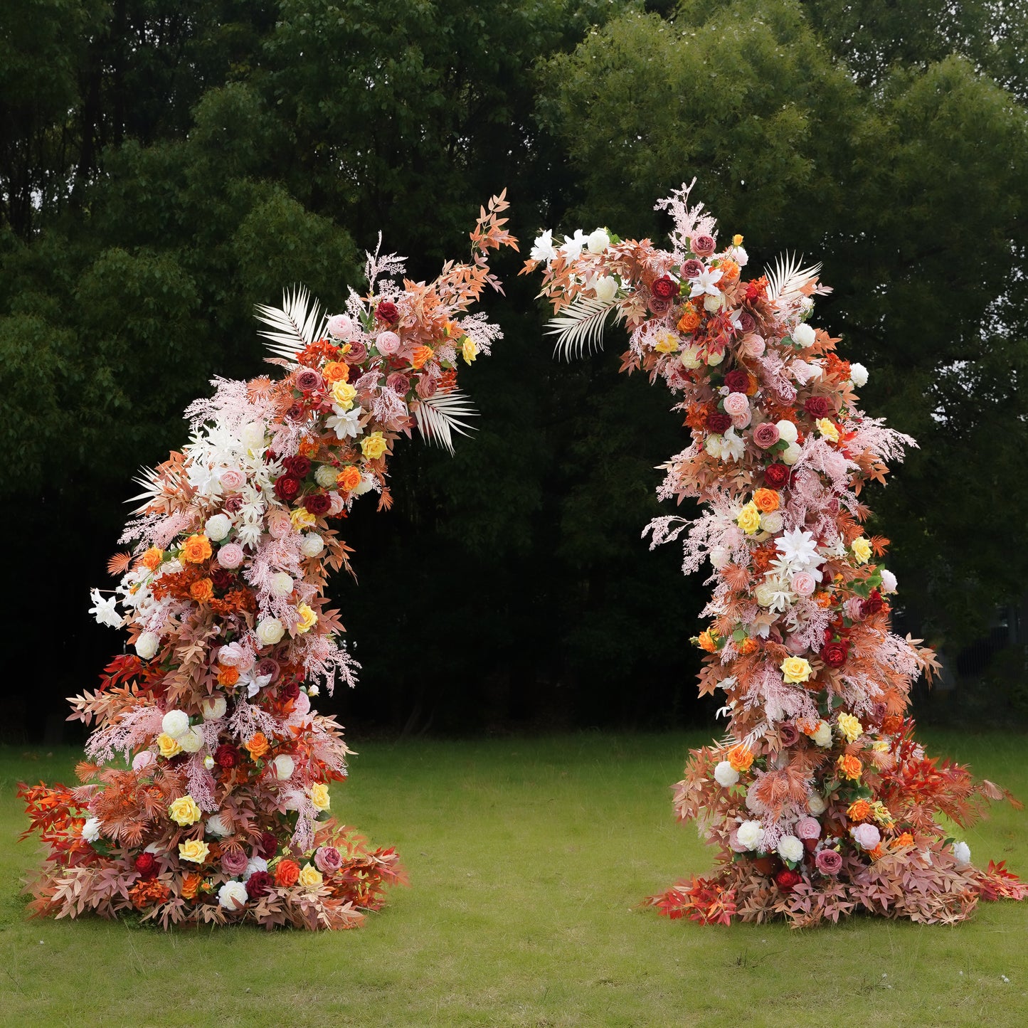 Orange:2023 New Wedding Party Background Floral Arch Decoration Including Frame -R913