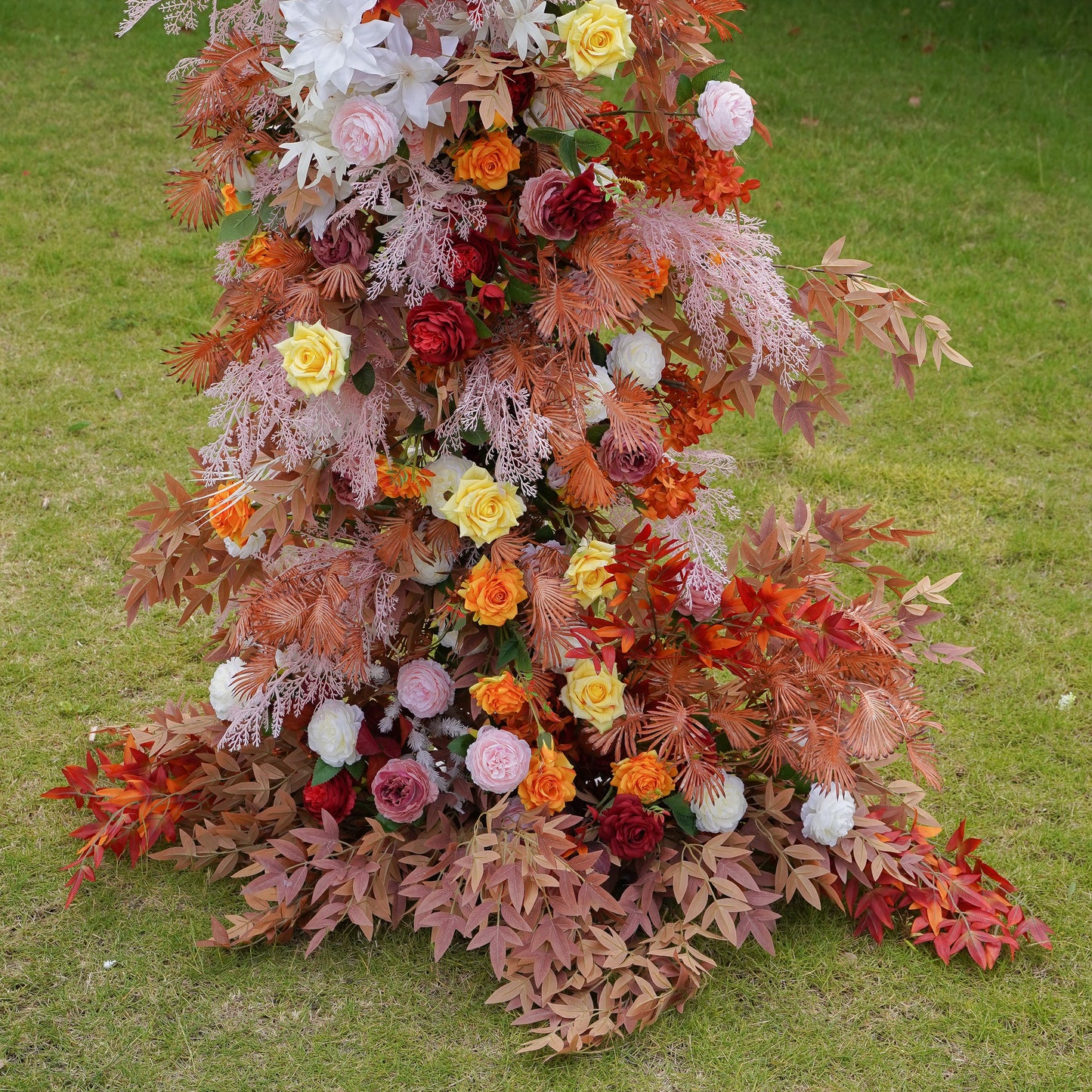 Orange:2023 New Wedding Party Background Floral Arch Decoration Including Frame -R913