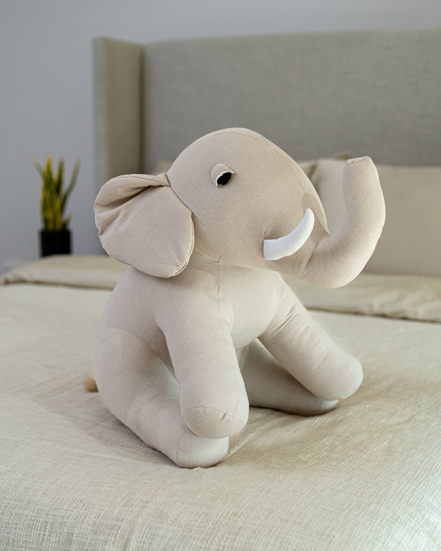 Organic Cotton Elephant Pillow