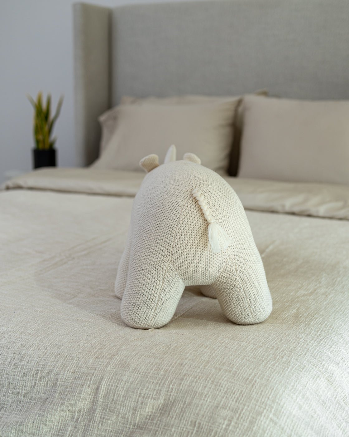 Organic Cotton Knit Rhino Pillow