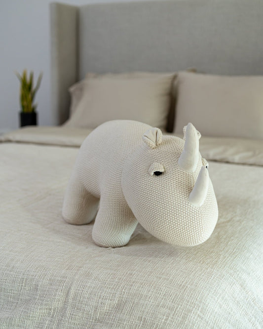 Organic Cotton Knit Rhino Pillow