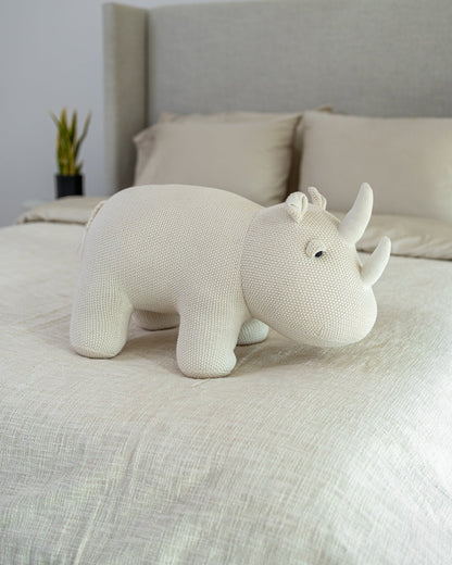 Organic Cotton Knit Rhino Pillow