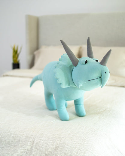 Organic Cotton Triceratops Dinosaur Pillow