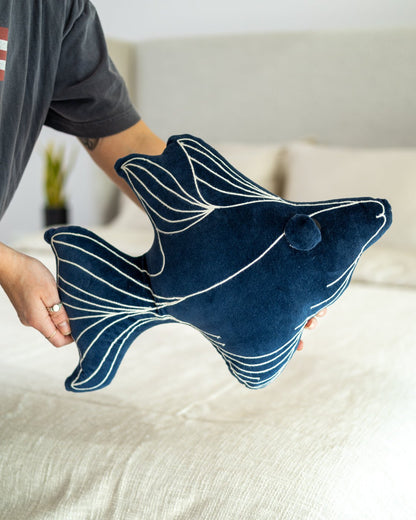 Organic Cotton Velvet Fish Pillow