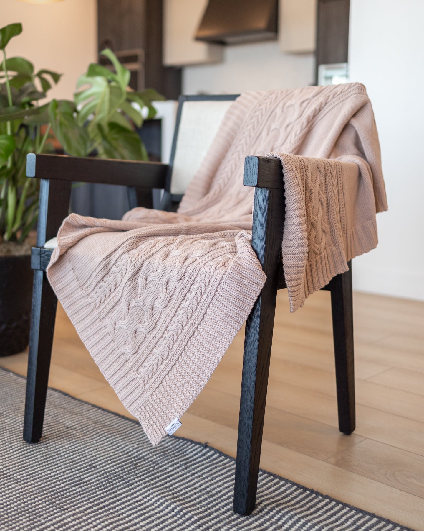 Petal Baby and Kids Organic Cotton Cable Knit Throw Blanket