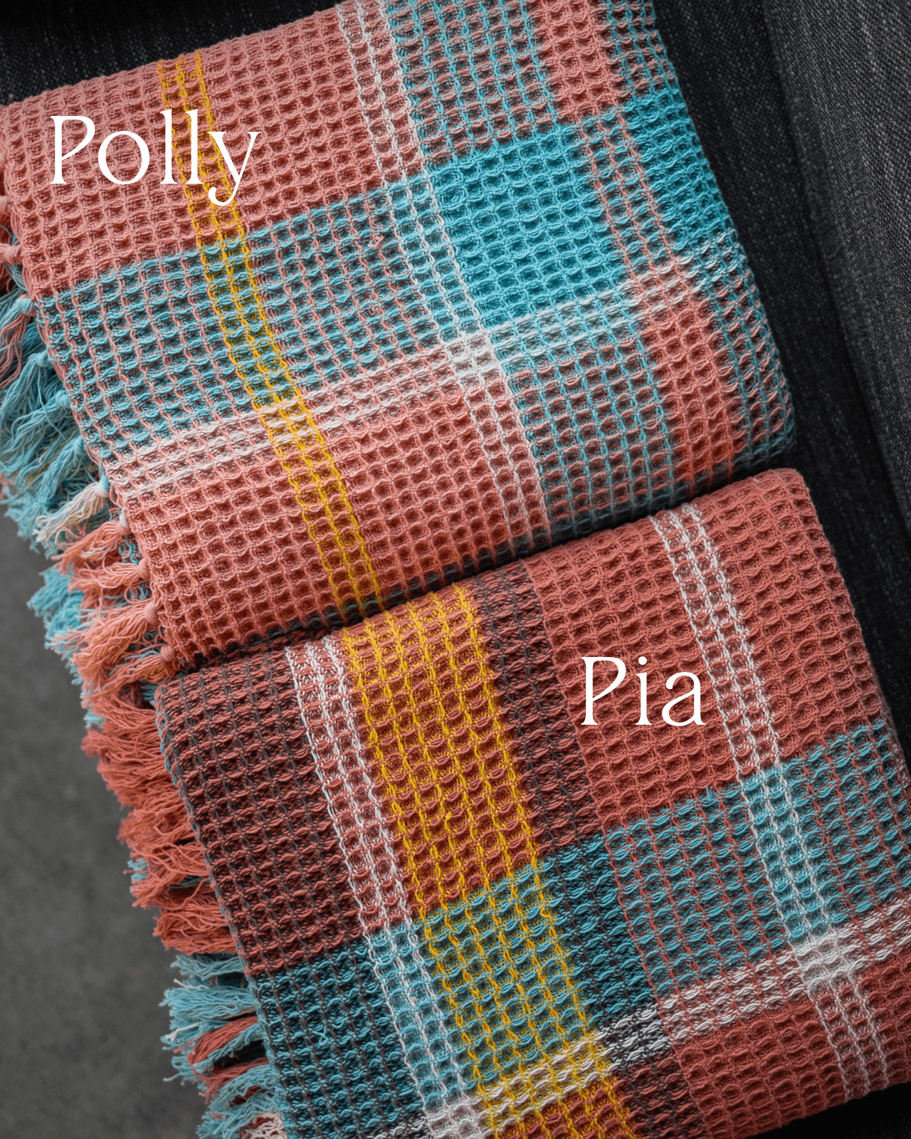 Pia Organic Cotton Waffle Knit Throw Blanket