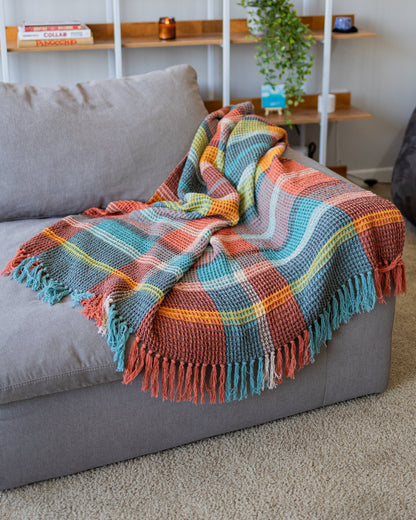 Pia Organic Cotton Waffle Knit Throw Blanket