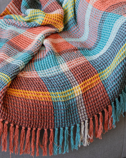 Pia Organic Cotton Waffle Knit Throw Blanket