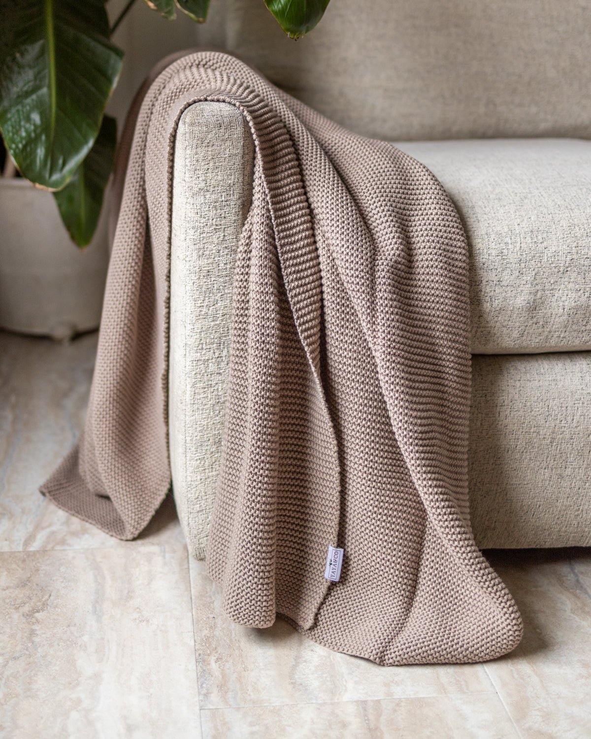 Piper Organic Cotton Knit Throw Blanket