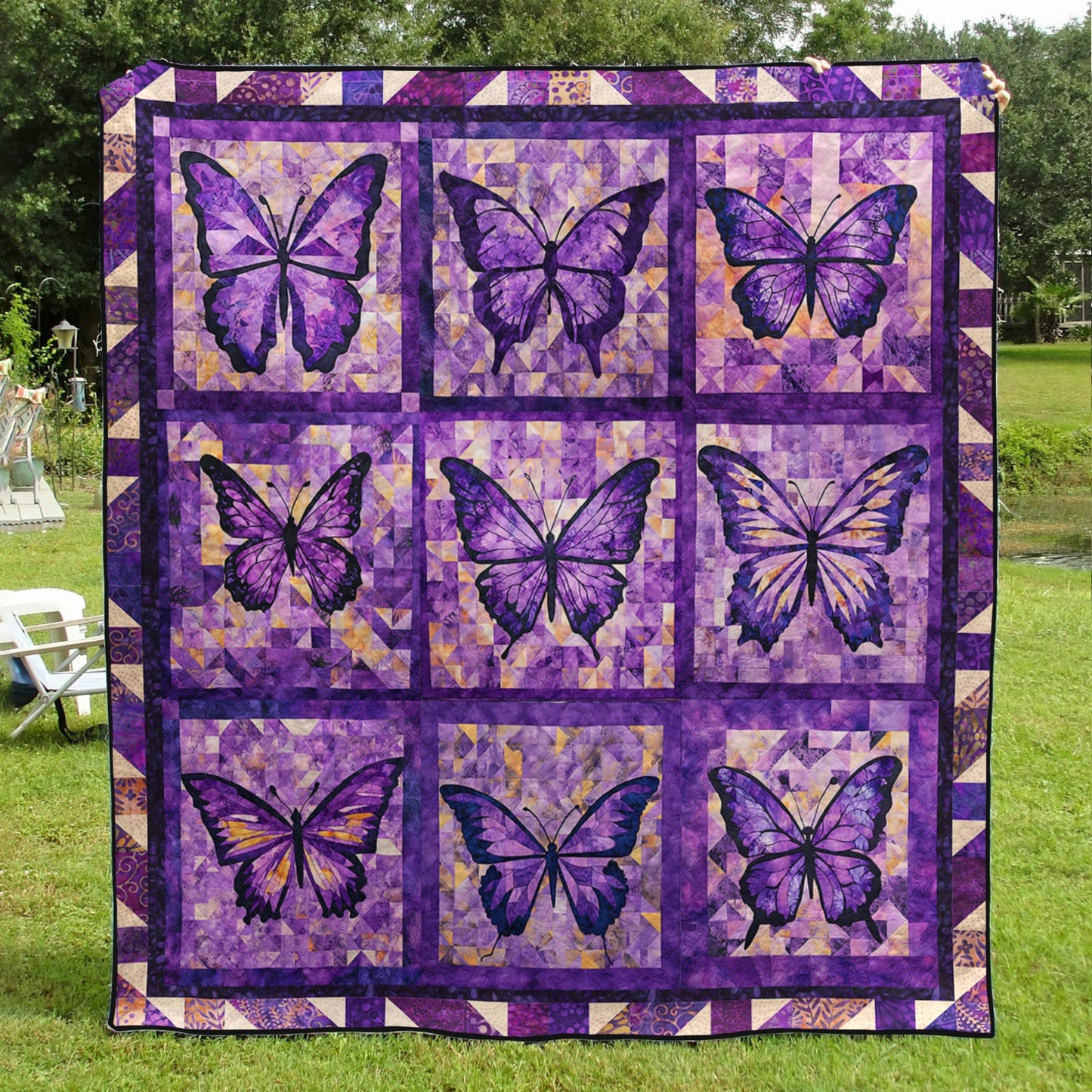 Purple Butterfly TL09102306 Quilt Blanket