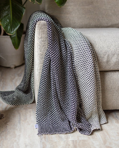 Quinn Reversible Knitted Cotton Throw Blanket