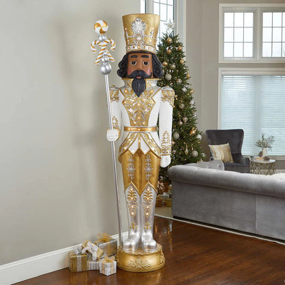 8' LED Metallic Grand Nutcracker with Music - Christmas Decoration Outdoor