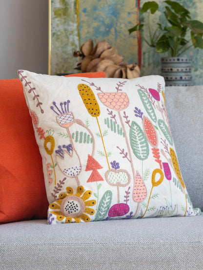 Sinai Organic Cotton Abstract Flower Throw Pillow