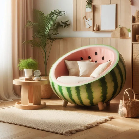 The Refreshing Charm of a Single Sofa Shaped Like a Watermelon