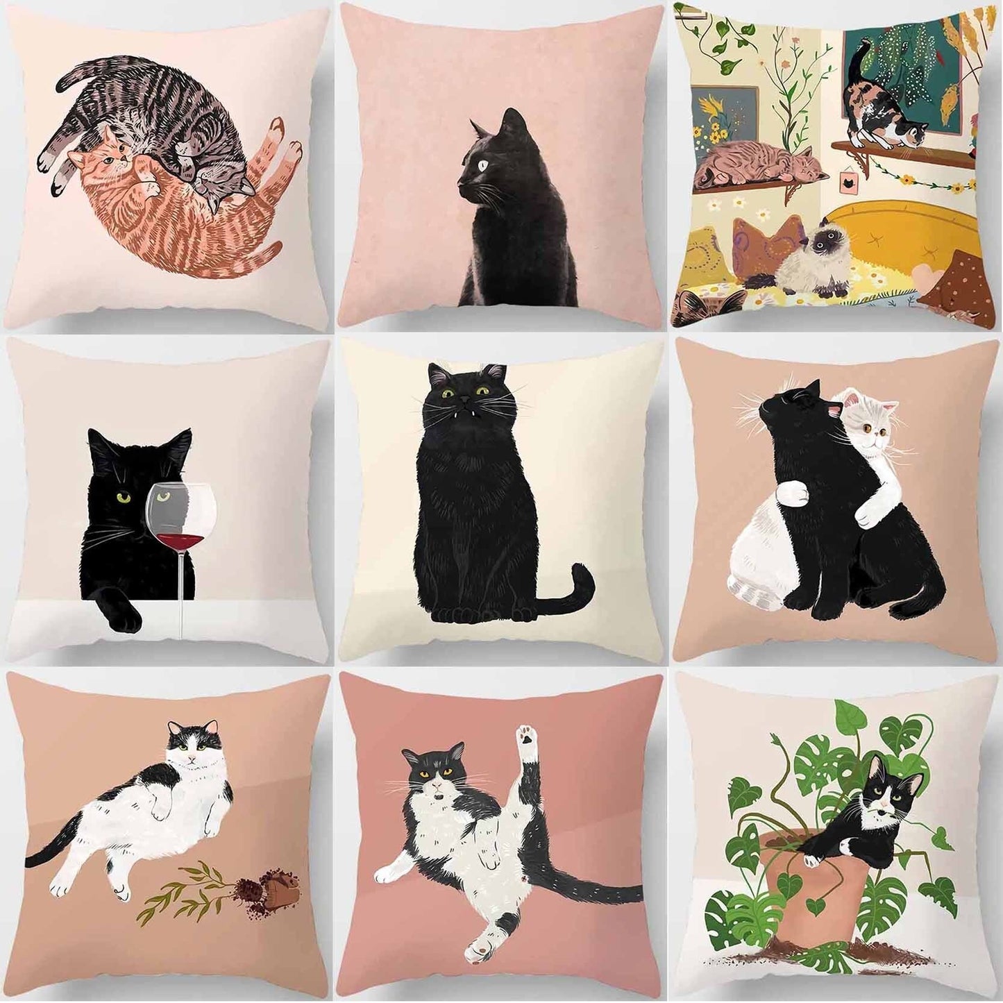 Feline Cushion Covers