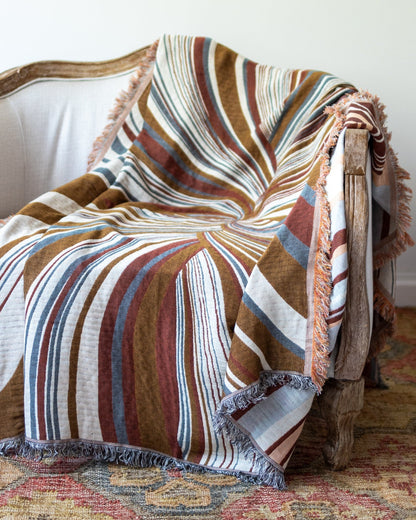 Stevie Organic Cotton Tapestry Throw Blanket