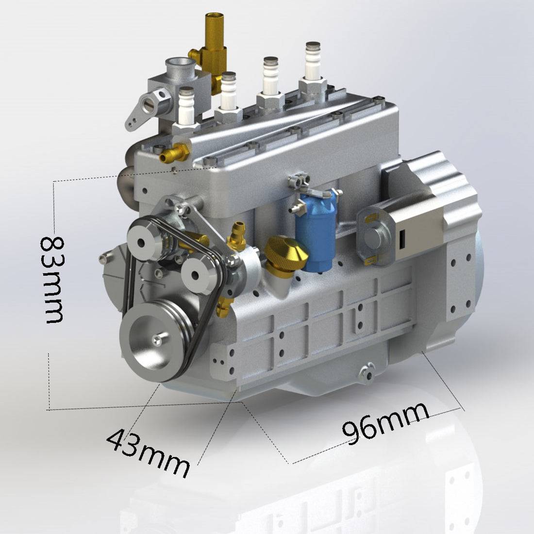 FL4-175 Flathead Inline 4 Cylinder Four Stroke 9,000rpm RC Water-cooled Gasoline Engine 17.5cc