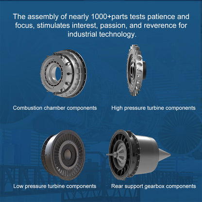 1/10 Dual-Spool Turbofan Engine Model Kits That Runs Mechanical 1000+PCS