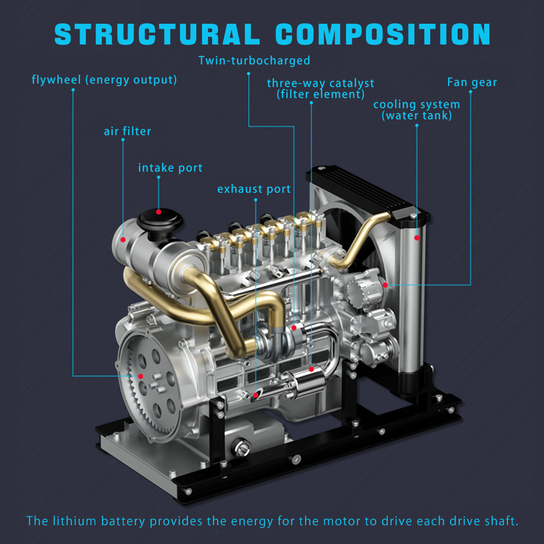 Workable Mini Diesel Engine Metal Model Kit